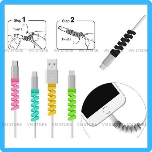 Thanh quấn bảo vệ đầu cáp sạc, bảo vệ cáp sạc điện thoại chất lượng dễ dùng nhiều màu sắc độ bền cao