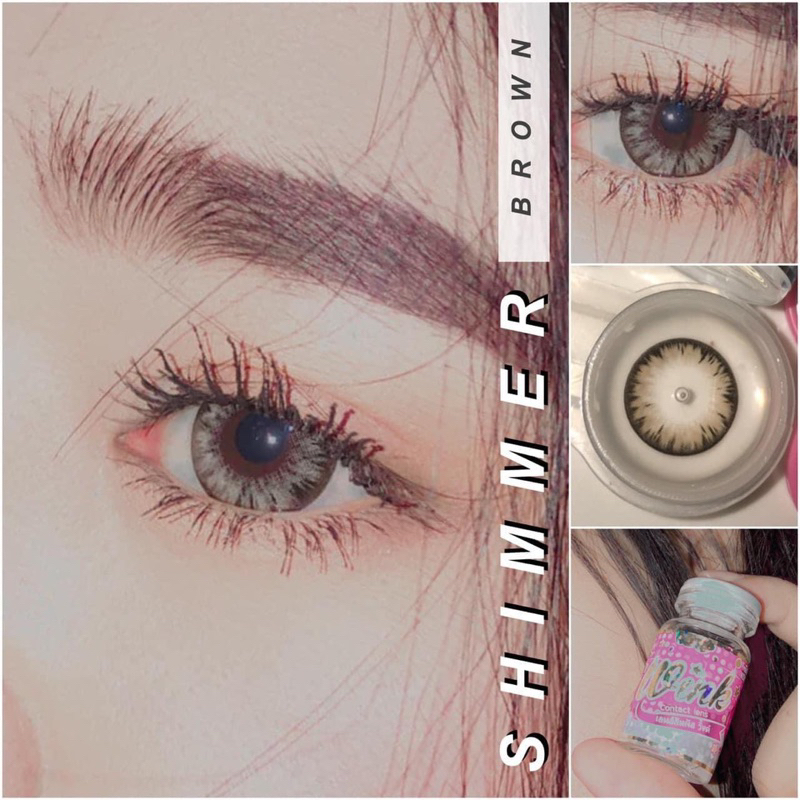 lens shimmer brown viền đen vân