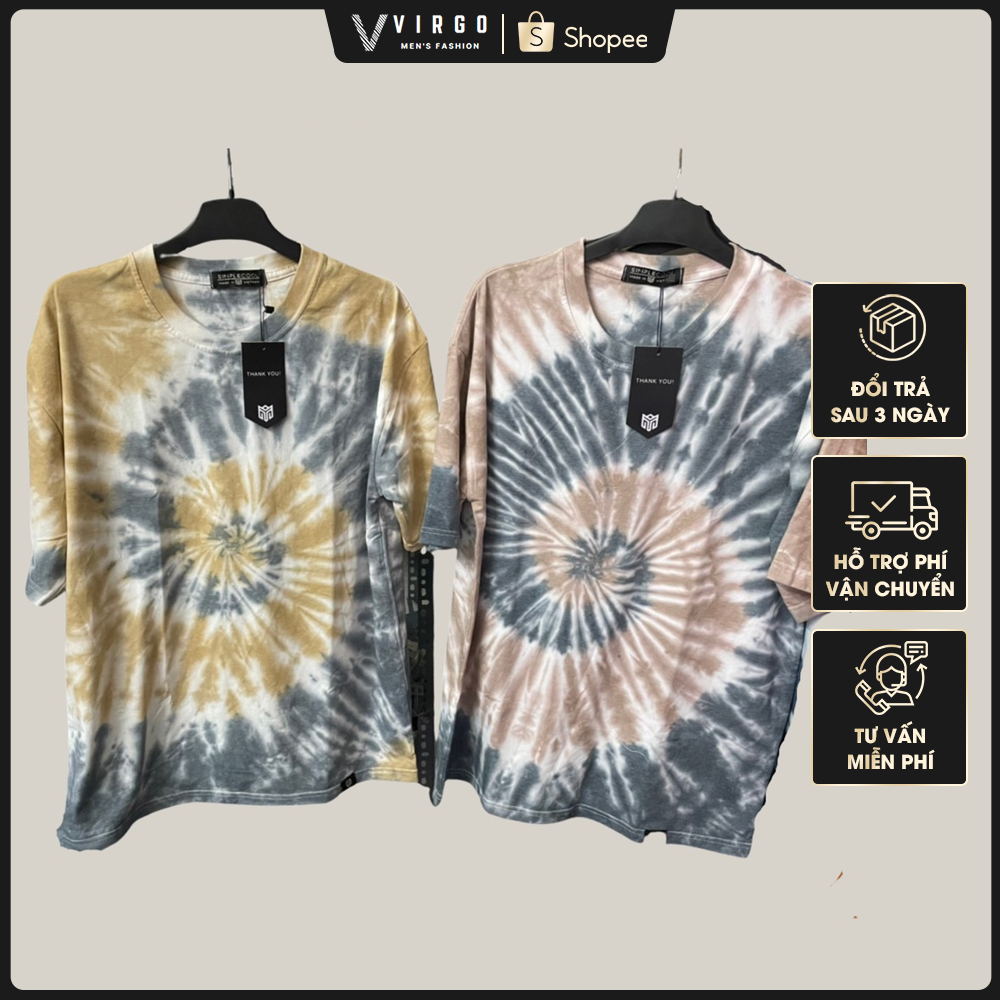 Áo thun nam nữ loang đẹp dày mềm mịn mát,áo phông chất cotton cổ tròn tay lỡ unisex freesize dưới 70kg(ảnh thật)