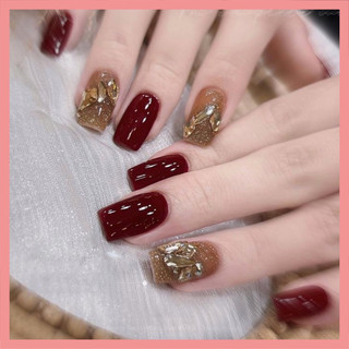 Nail box - Bộ 24 móng úp tay đính đá sơn gel thiết kế kèm keo
