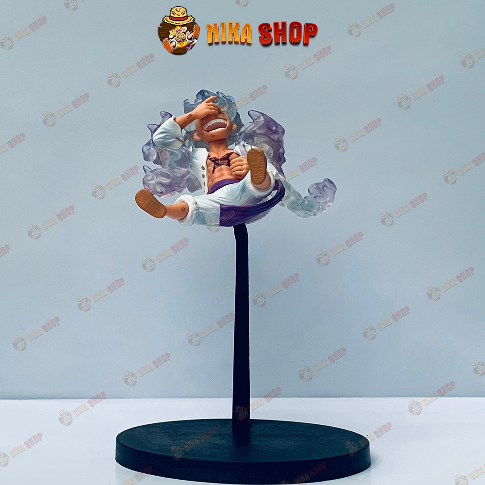 Mô hình One Piece Luffy Gear 5 Nika ngồi đế lửa, Nika Chibi, Mini Fullbox cao 14cm - Figure Onepiece Trang trí để bàn