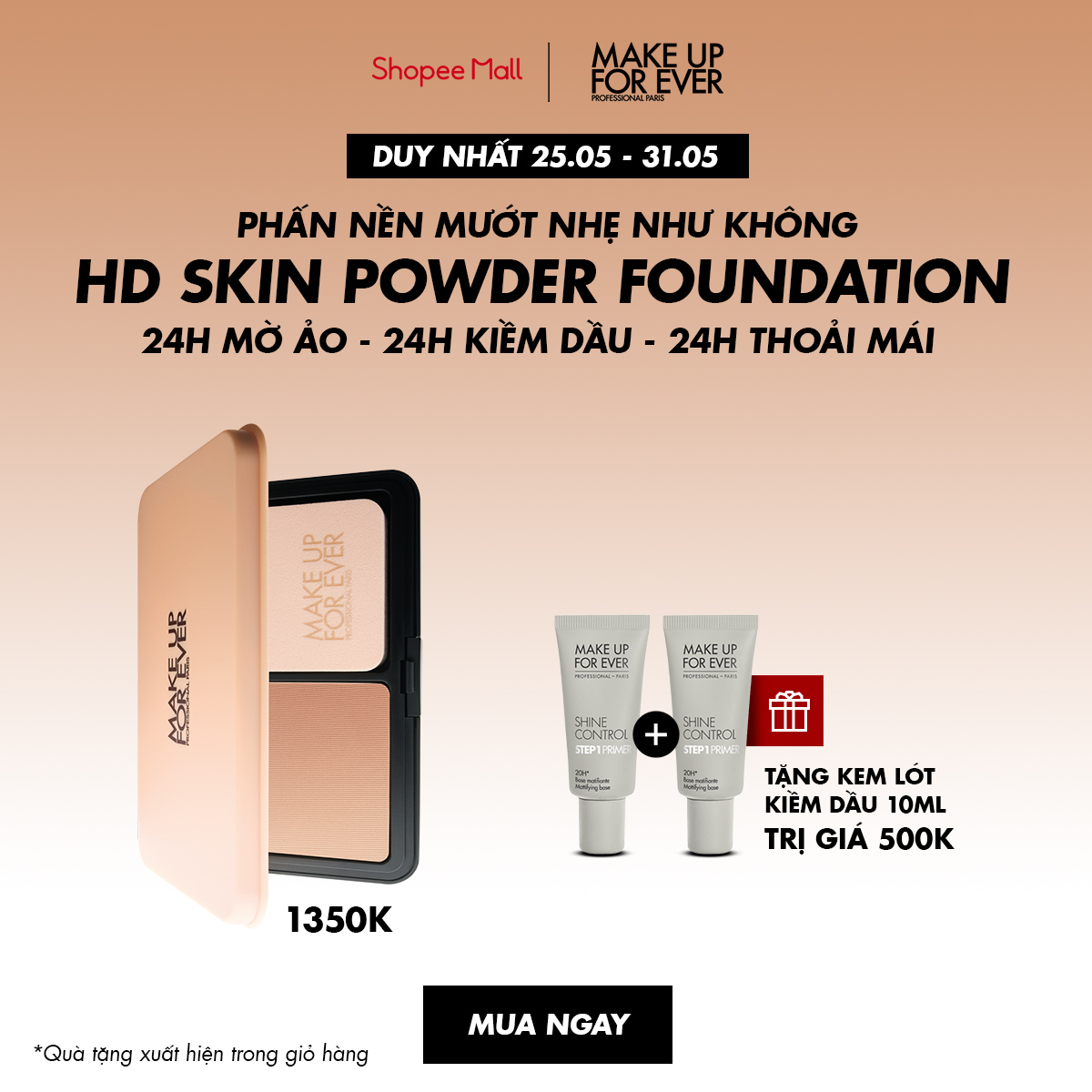  Phấn Nền Trang Điểm Kiềm Dầu HD Skin Powder Foundation 11g - MAKE UP FOR EVER - Nhập khẩu độc quyền từ Pháp