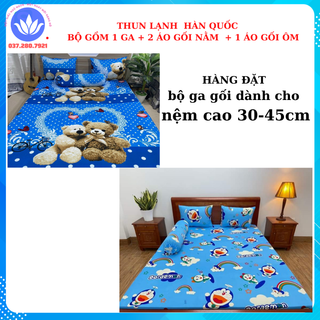 Bộ ga giường thun lạnh hàn quốc 4 món - hàng đặt