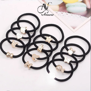  Dây Buộc Tóc Cao Su AMUVEO co giãn tốt, đính hình đáng yêu phong cách Hàn Quốc