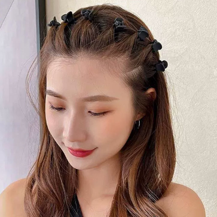 Kẹp Tóc Mini AMUVEO Kẹp Bên Màu Đen Thời Trang Mùa Hè Xinh Xắn KB-08