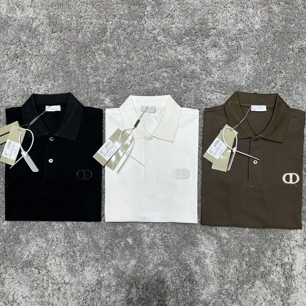 Áo Polo nam Dior trơn logo ngực