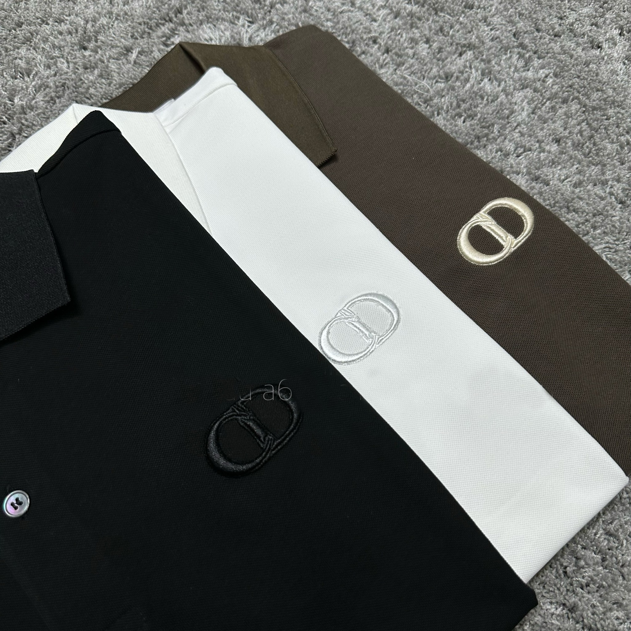 Áo Polo nam Dior trơn logo ngực