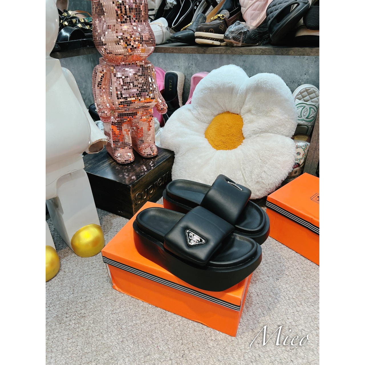 DÉP PRADA ĐẾ XUỒNG QUAI NGANG