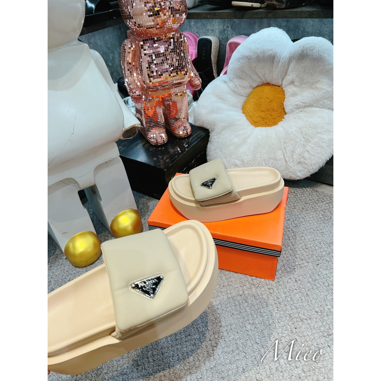 DÉP PRADA ĐẾ XUỒNG QUAI NGANG