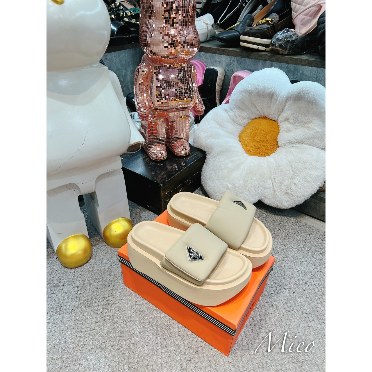 DÉP PRADA ĐẾ XUỒNG QUAI NGANG