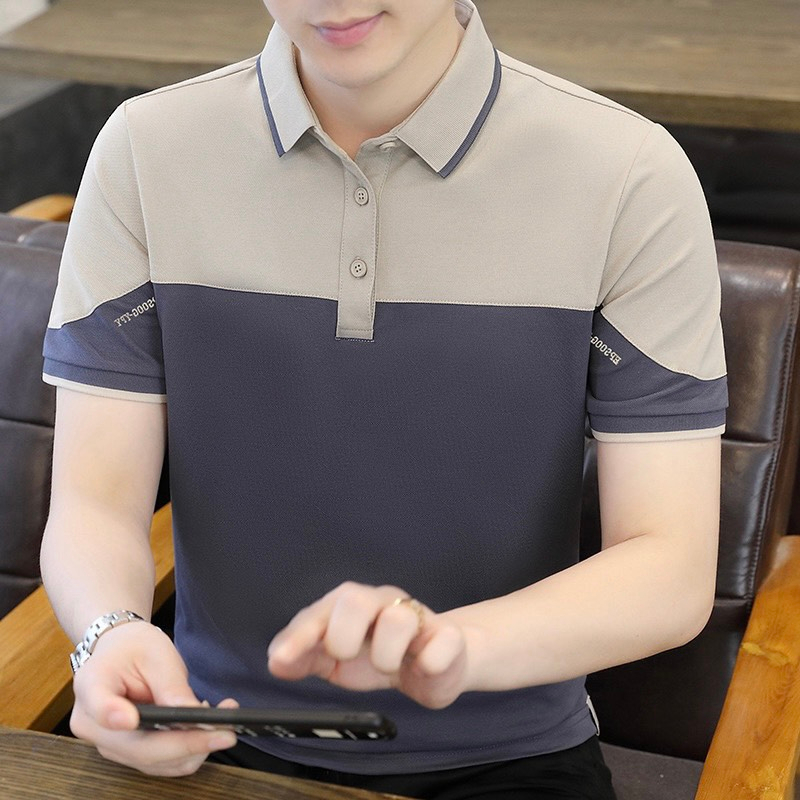 Áo Thun Nam Có Cổ Polo Ngắn Tay Trơn áo phối 2 mầu sang trọng Cao Cấp Thời Trang C4