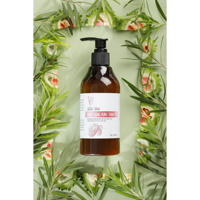 Combo Sữa tắm 300ml & Serum 10ml Mướp đắng rừng & Tràm trà Cao Bằng TỘC Natural sạch khuẩn, giảm mụn và viêm nang lông