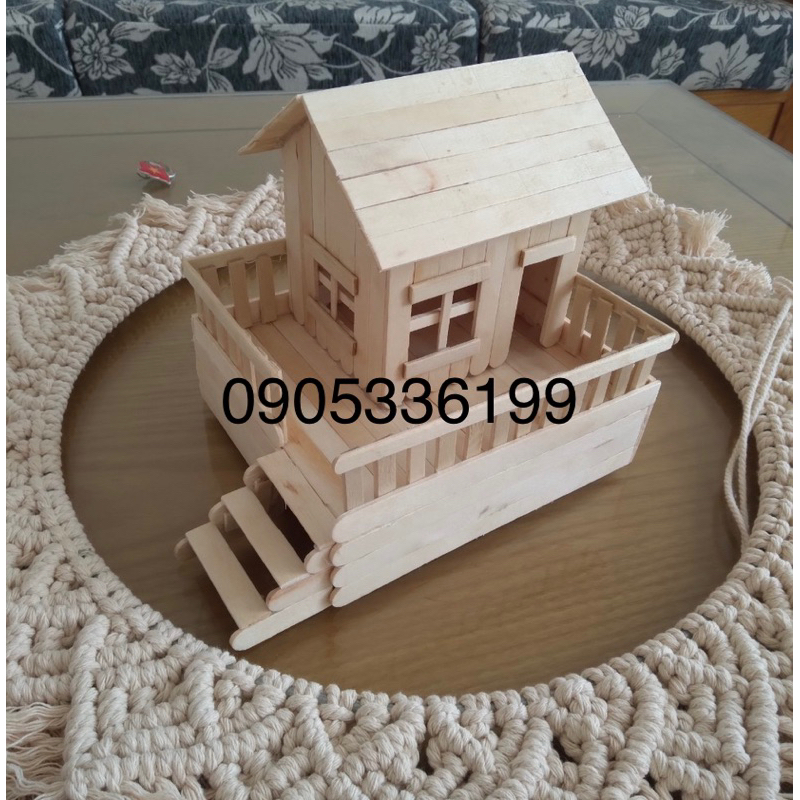 Nhà mô hình que kem handmade