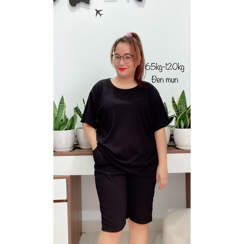 Bộ lửng trơn cotton gân tăm thái 65kg-120kg
