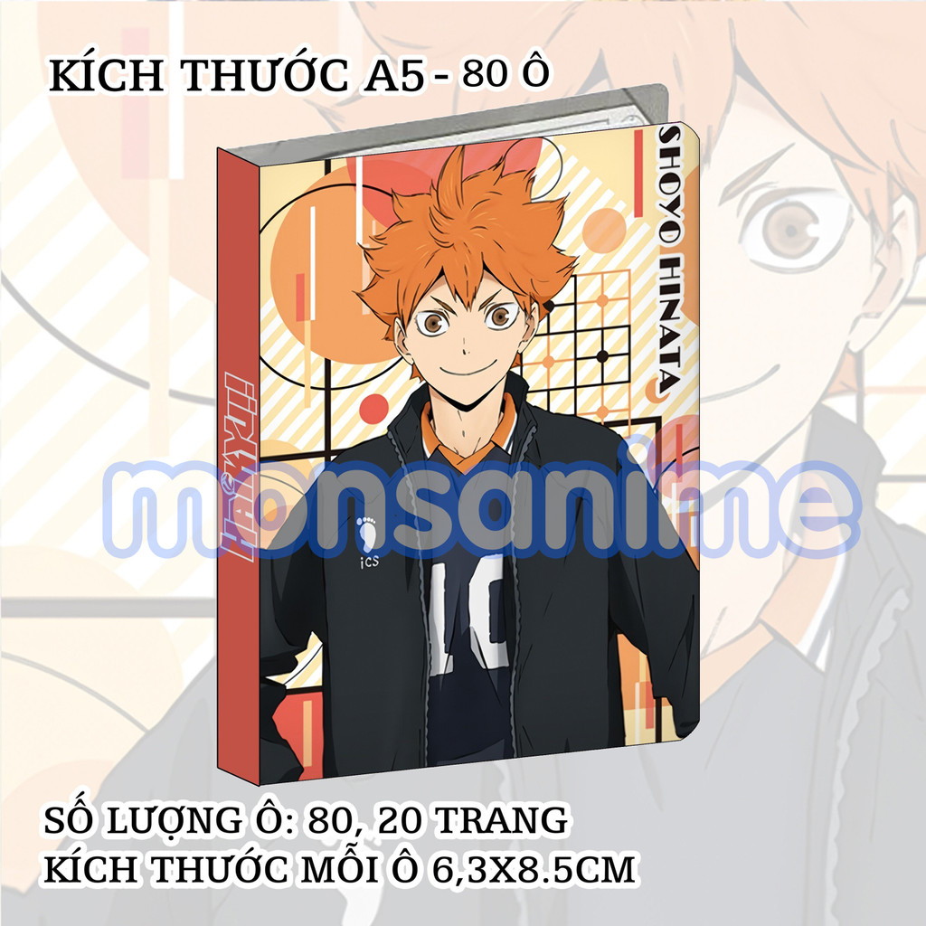 Album A5 đựng card nhân vật Haikyuu!! Vua bóng chuyền 80 ô sổ binder anime sưu tập thẻ
