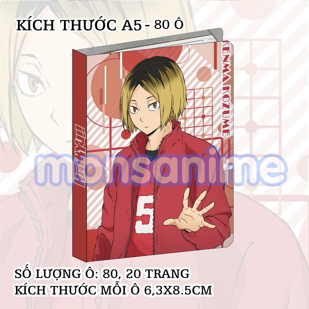 Album A5 đựng card nhân vật Haikyuu!! Vua bóng chuyền 80 ô sổ binder anime sưu tập thẻ