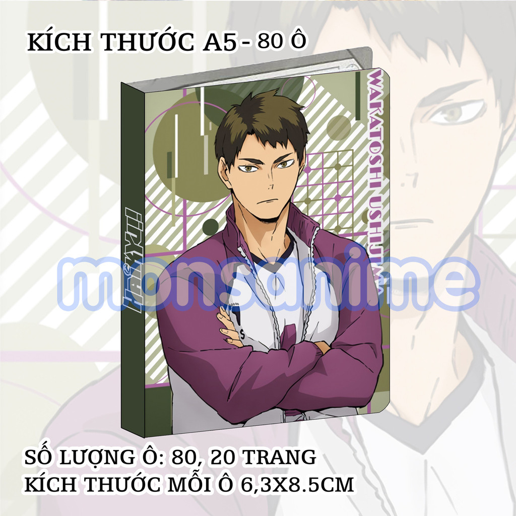 Album A5 đựng card nhân vật Haikyuu!! Vua bóng chuyền 80 ô sổ binder anime sưu tập thẻ