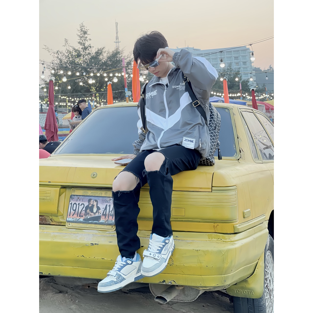 Áo Jacket Zombie Club,Chất Dù Phối Màu Full 2 Lớp Unisex Chính Hãng