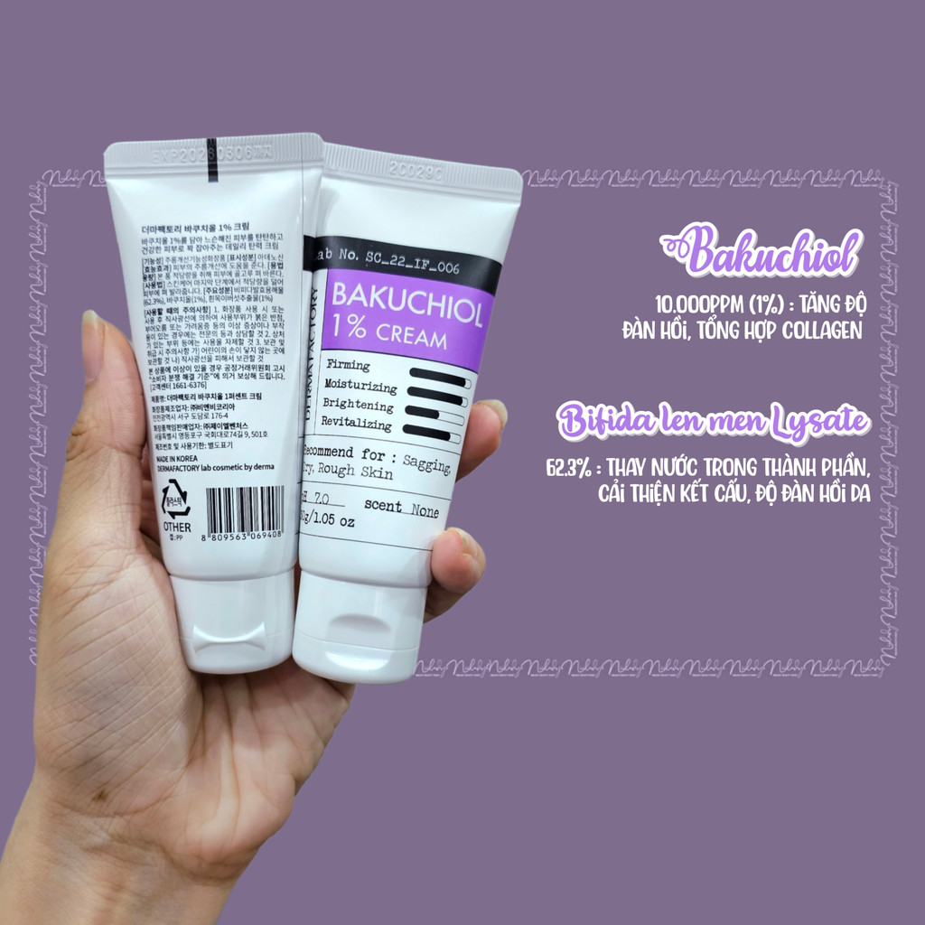 Kem dưỡng Derma Factory Bakuchiol 1% Cream