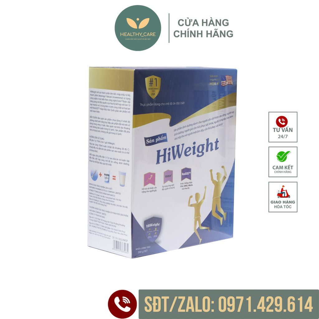 Sữa non tăng cân hiệu quả Hiweight hộp giấy 300g 🍀🍀 Sữa tăng cân cho người gầy, trẻ em và người lớn
