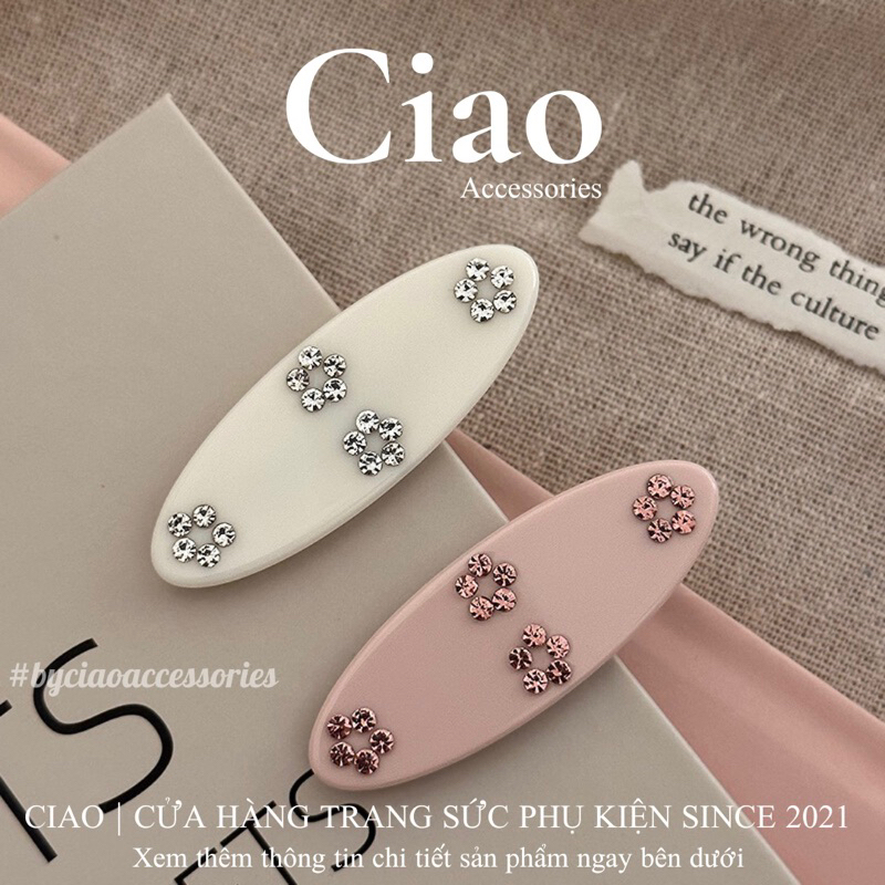 [HOẢ TỐC 1H] Phụ kiện tóc/ Kẹp tóc thiết kế đính đá lấp lánh mã 52 Ciao accessories