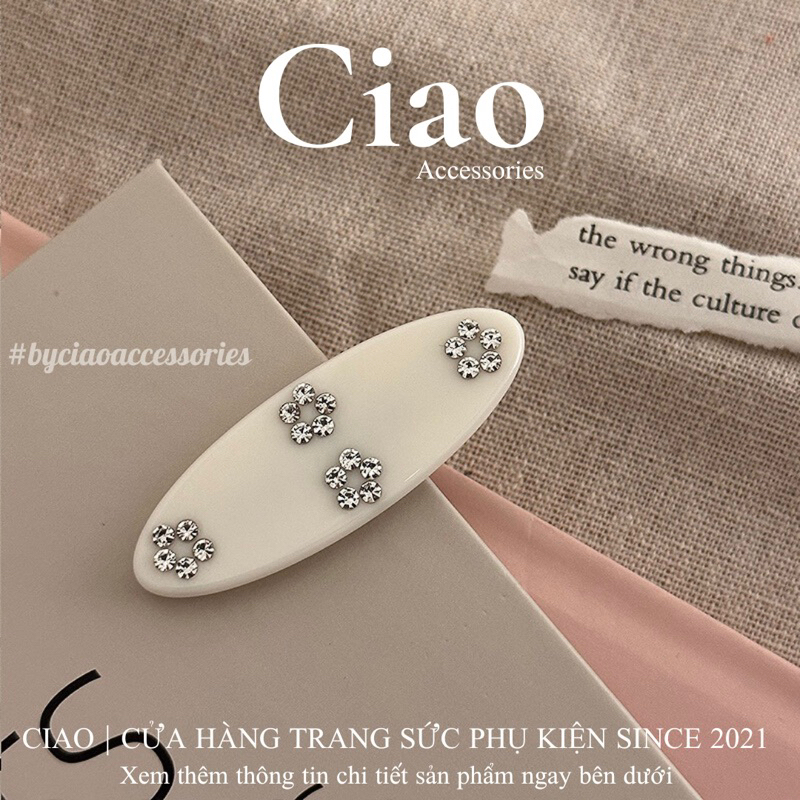 [HOẢ TỐC 1H] Phụ kiện tóc/ Kẹp tóc thiết kế đính đá lấp lánh mã 52 Ciao accessories