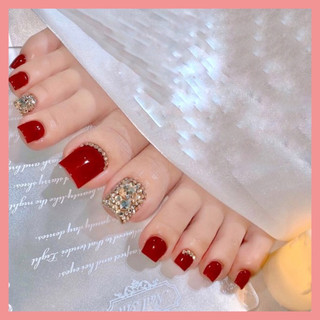 Nail box - Móng chân giả thiết kế - Bộ 24 móng sơn gel thủ công kèm keo và dũa