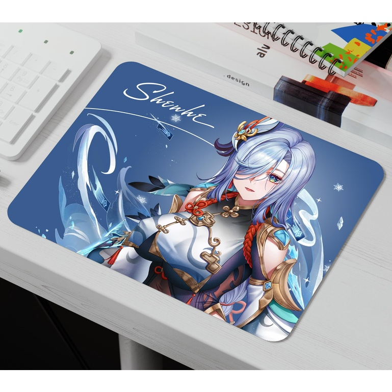 Miếng Lót Chuột, Bàn Di Chuột, Mouse Pad in hình nhân vật Shenhe Genshin Impact