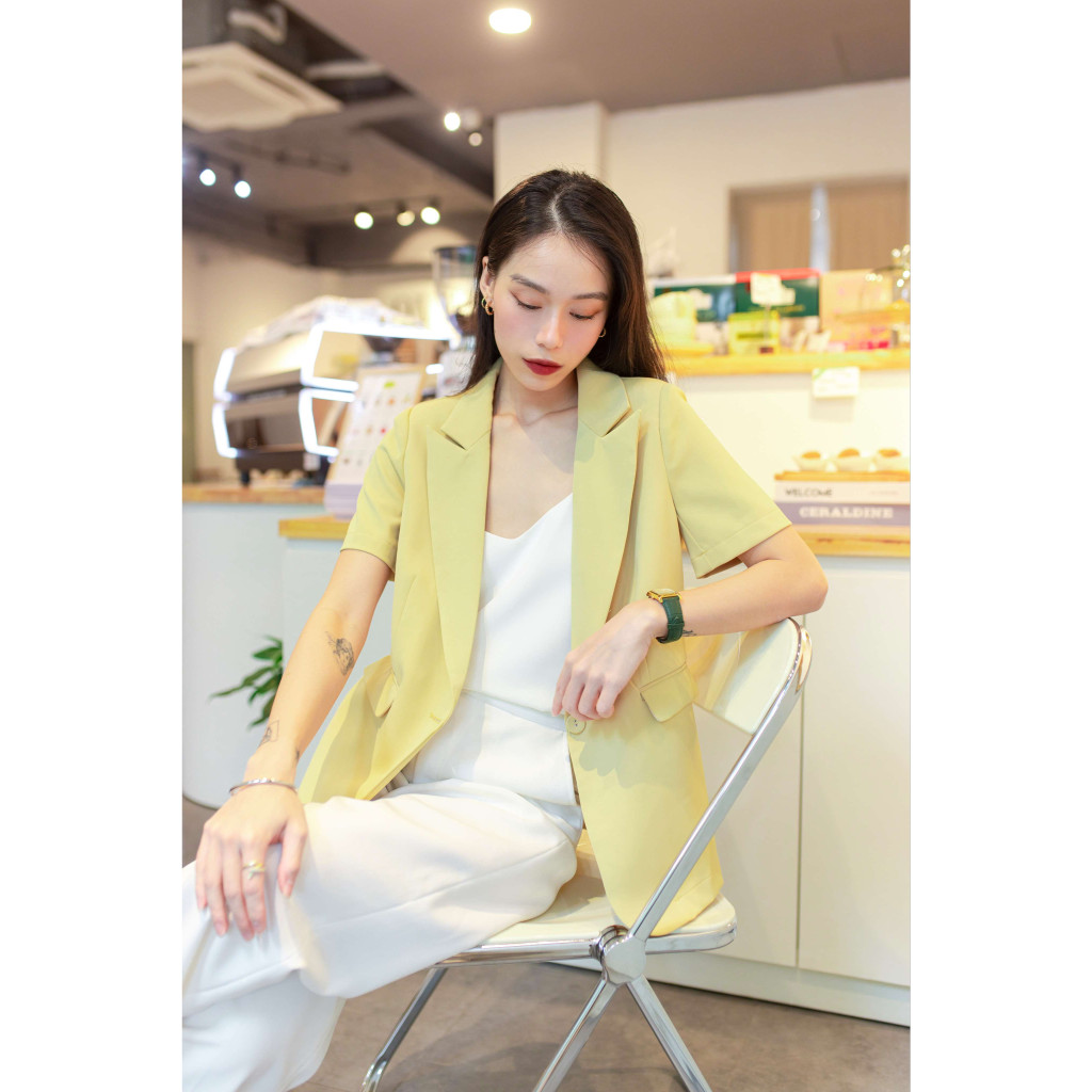 [Mã INBAU300 giảm 10% đơn 250K] Áo blazer nữ tay ngắn Jissy cộc tay Maiimer 6 màu | BigBuy360 - bigbuy360.vn