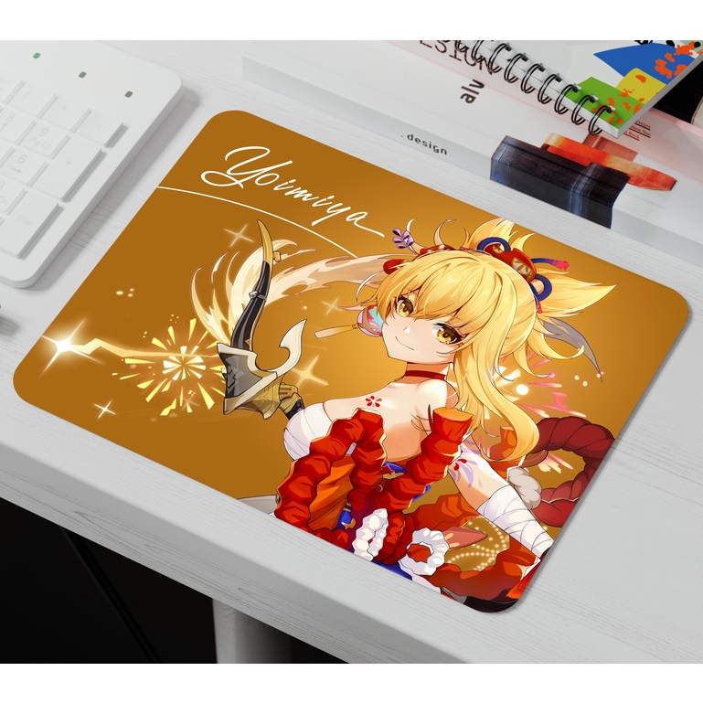 Miếng Lót Chuột, Bàn Di Chuột, Mouse Pad in hình nhân vật Yoimiya Genshin Impact