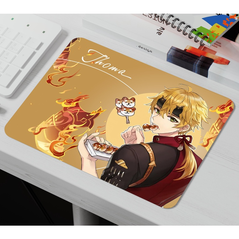 Miếng Lót Chuột, Bàn Di Chuột, Mouse Pad in hình nhân vật Thoma Genshin Impact