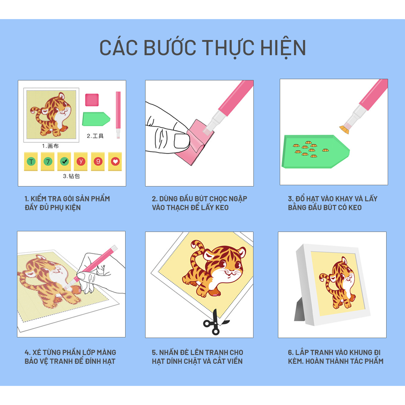 Tranh Đính Đá Handmade Kèm Khung Tranh Tròn 18cm Hình Động Vật Hoạt Hình Duffy & Friends