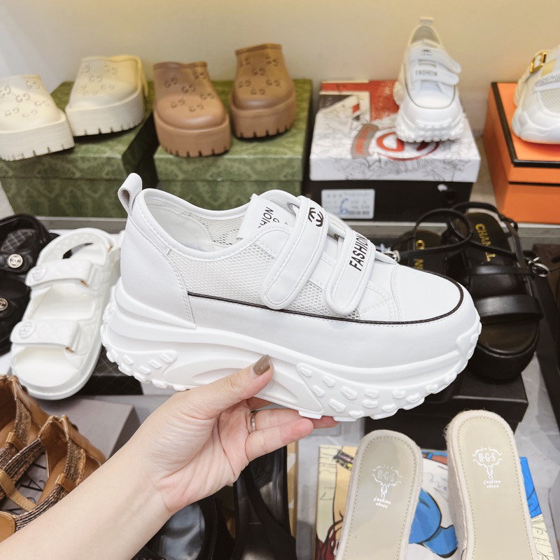 Giày thể thao lưới nâng đế nữ Cha.nel -Hàng QC fullbox