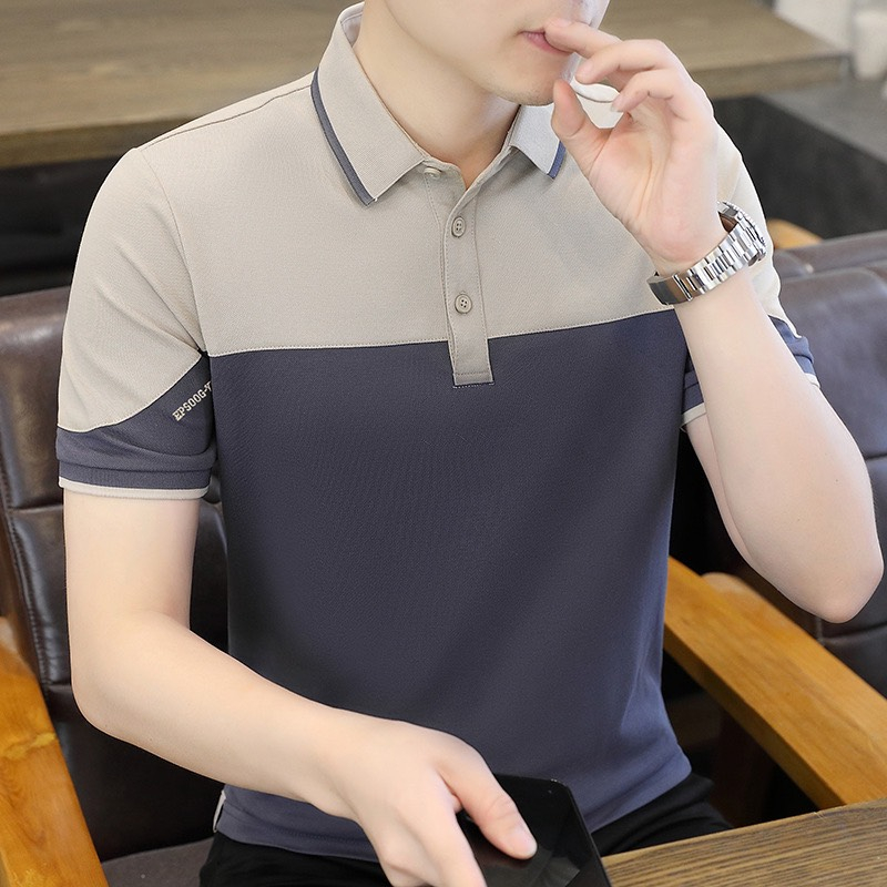 Áo Thun Nam Có Cổ Polo Ngắn Tay Trơn áo phối 2 mầu sang trọng Cao Cấp Thời Trang C4