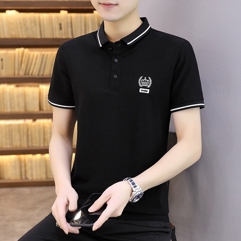Áo Polo Nam Cotton Cá Sấu,polo nam tay ngắn Pha hình In thêu, kiểu Dáng Basic trẻ trung năng động  C6-8