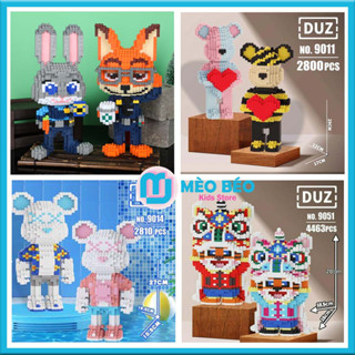 Đồ Chơi Lắp Ráp Mô Hình Gấu Bearbrick đôi, Gấu dâu, Cáo thỏ, Hổ đầu lân, mua 1 được 2 - Mèo Béo Kids Store