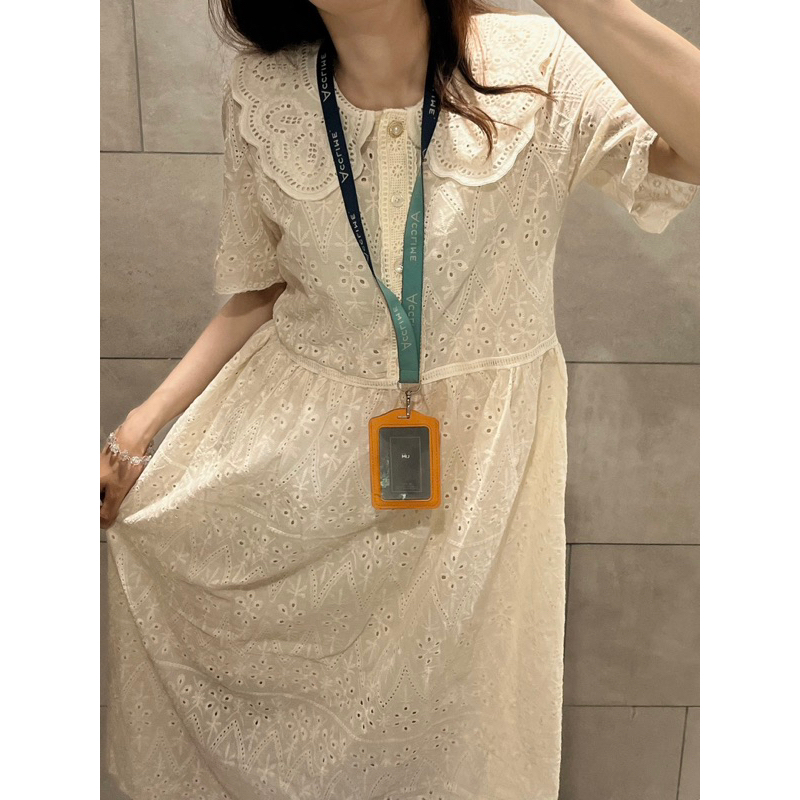 Đầm ren midi cổ lá sen dáng dài taobao order