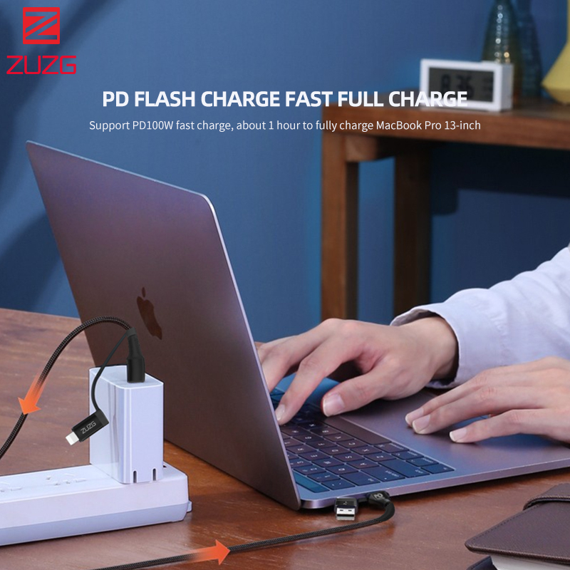 Cáp sạc 3 đầu 3in1 đa năng sạc nhanh PD chính hãng ZUZG MX04