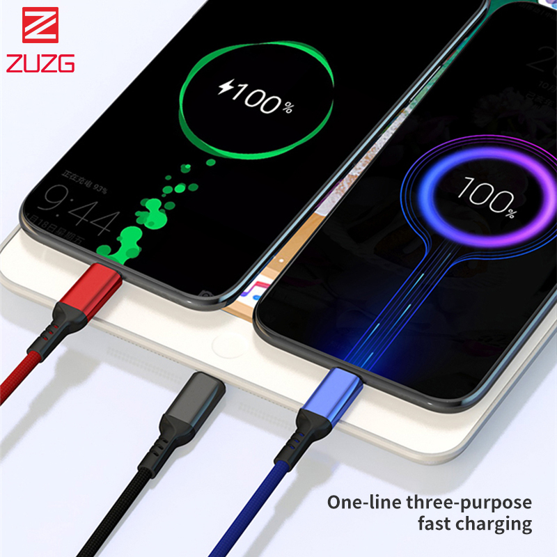 Cáp sạc 3 đầu 3in1 đa năng sạc nhanh PD chính hãng ZUZG MX04