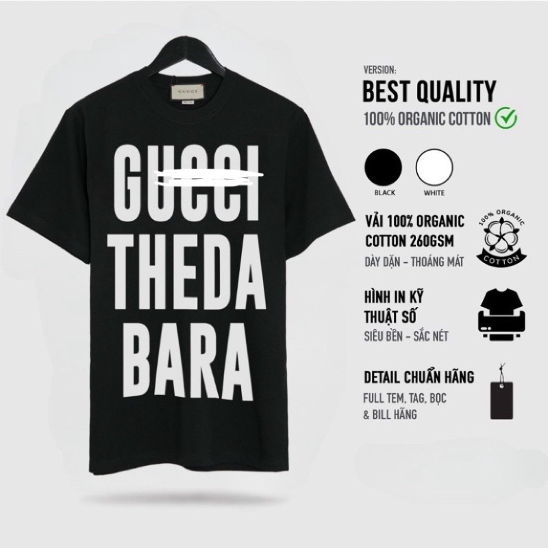 Áo Thun GC THEDA BARA thun 100% cotton 2 chiều - Hàng full Bọc Tag