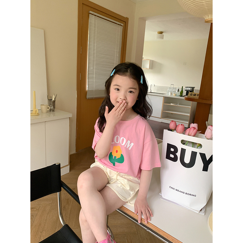 Áo thun cho bé gái AMBB KIDS, hình động vật dễ thương - Áo thun bé gái