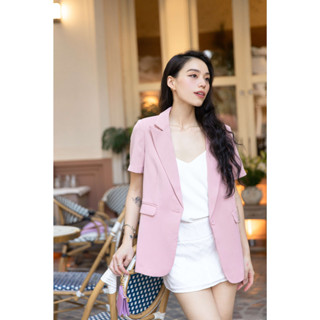 Áo blazer nữ tay ngắn Jissy cộc tay Maiimer Màu hồng