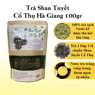 Trà shan tuyết cổ thụ hà giang, trà shan tuyết cổ thụ 1 tôm 1 lá, st1 gói 100gr
