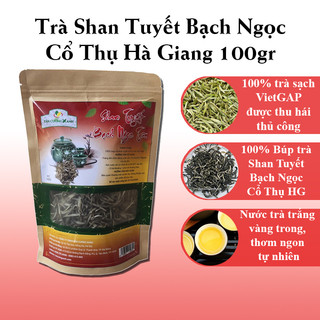 Trà shan tuyết bạch ngọc gói 100gr - trà shan tuyết cổ thụ hà giang 100% búp thơm ngon