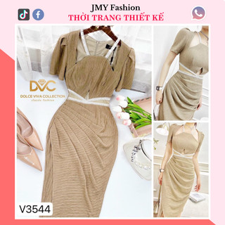 V3544 Váy body khoét eo cổ yếm dự tiệc [DVC&ACC] váy đầm ôm nhún eo sang chảnh