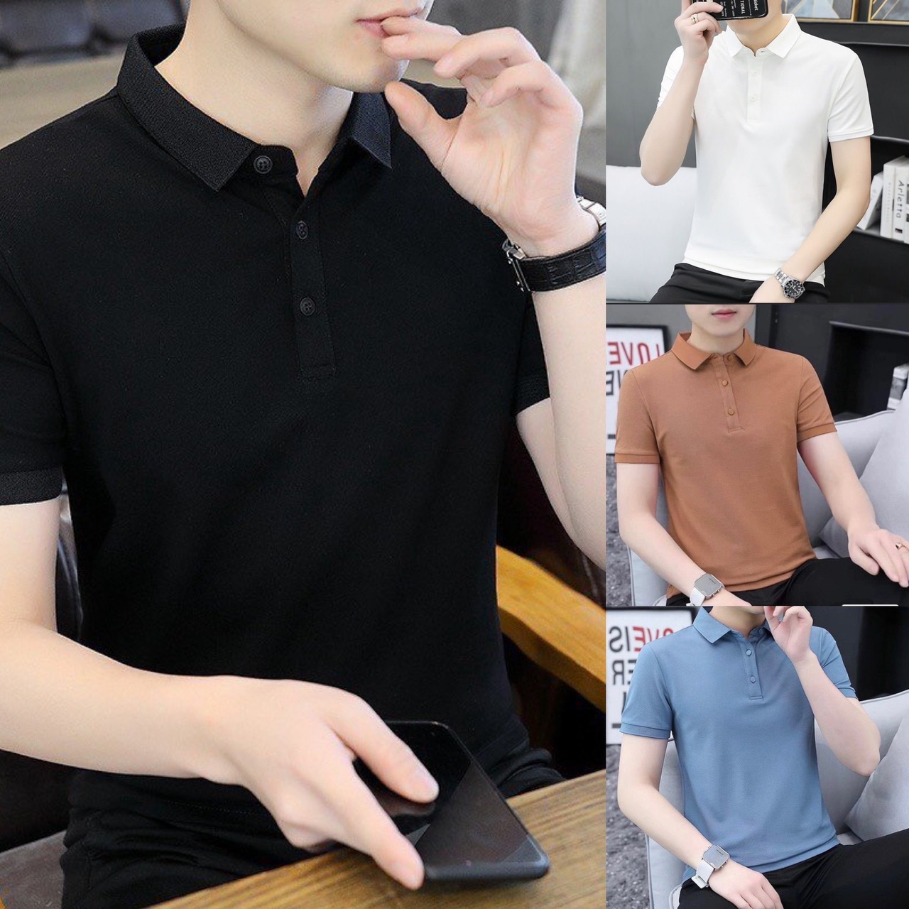 Áo polo Áo polo nam đẹp  4 chiều Chất cotton cá sấu mềm mịn, hoạt động thoải mái, thấm hút mồ hôi tốt c11