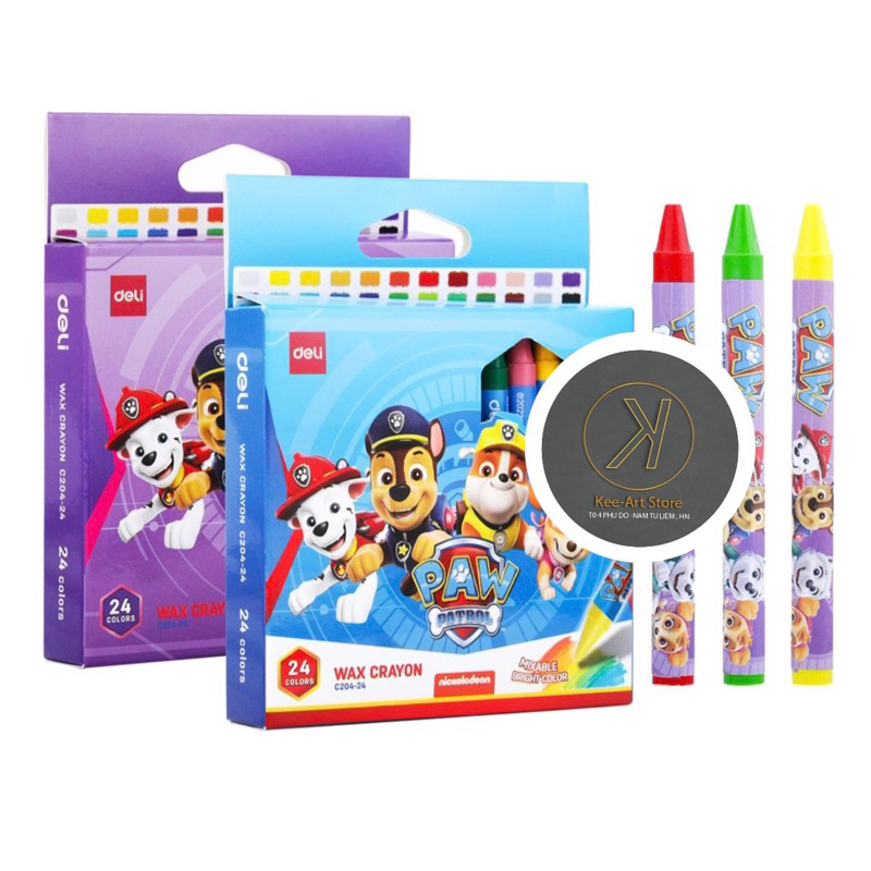 Bút Sáp Màu Đội Chó Cứu Hộ Paw Patrol Cho Bé - 12 24 Màu An Toàn Dễ Dàng Sử Dụng Tiện Lợi Màu Xanh Hồng