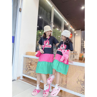 Đầm Mẹ Và Bé Gái Thêu Hình LOTSO D010