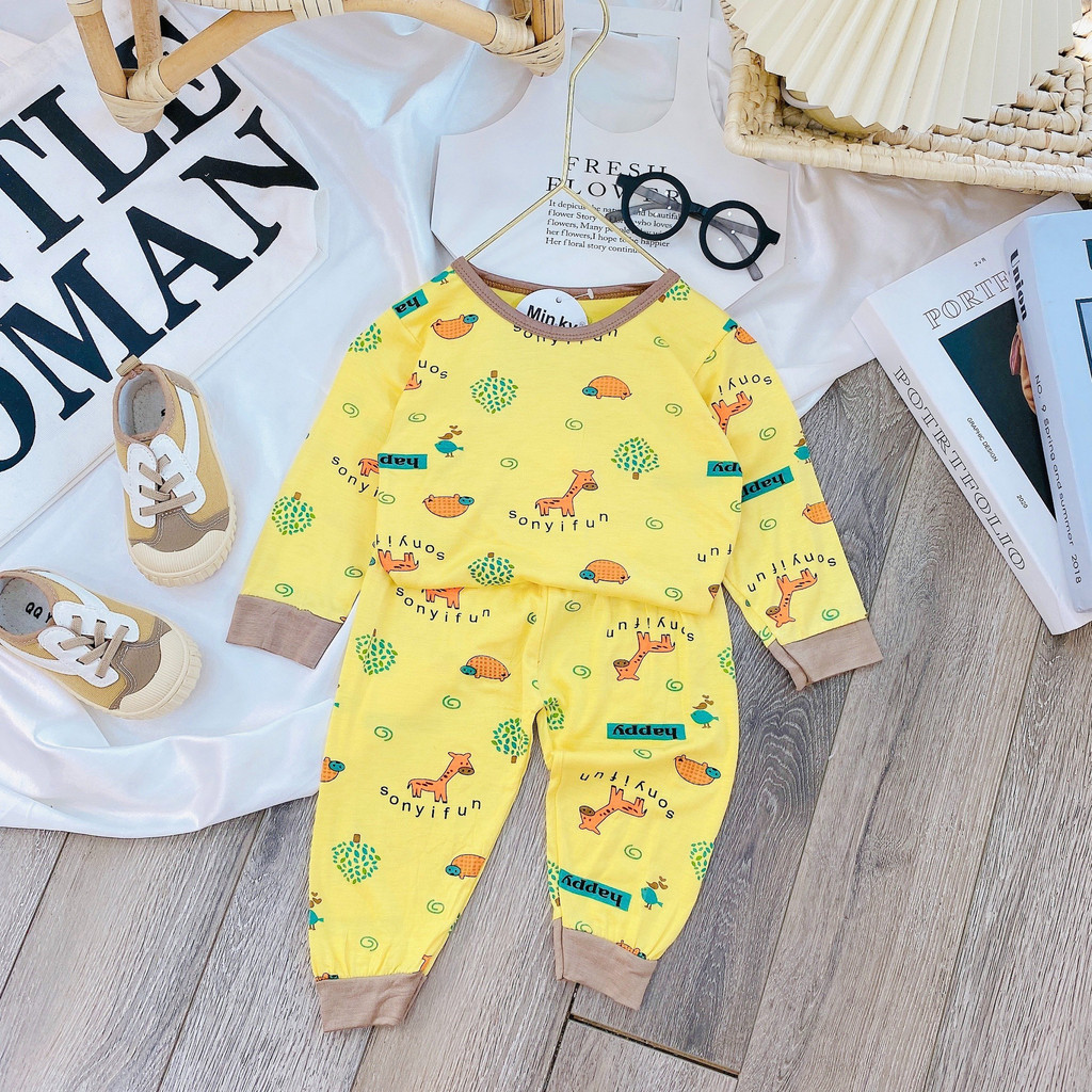 Bộ dài tay bé trai , bộ dài tay bé gái chất thun lạnh từ 6kg đến 16kg - jkids