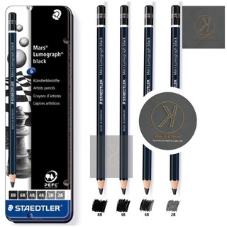 [ Kee-art]Chì Đen Staedtler Mars Lumograph Black Pencil - 2B, 4B,6B,8B